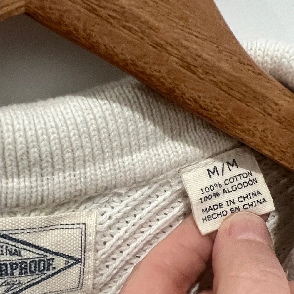 Weatherproof 100% Cotton Cream Knit Sweater‎ Vest Size Medium